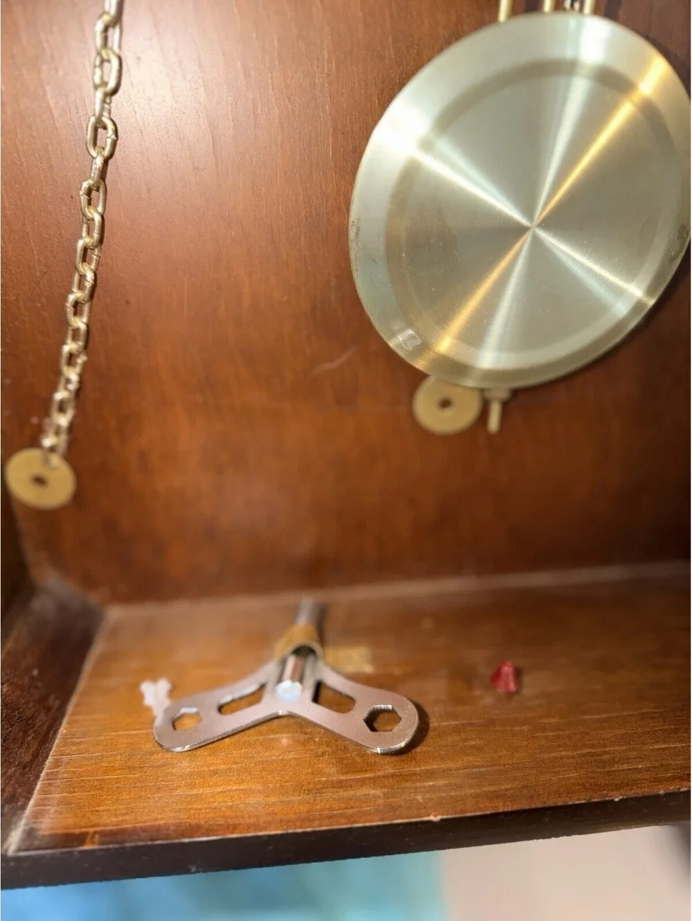 Waltham 31 Day Chime Wall Clock Driven Pendulum Works Key
